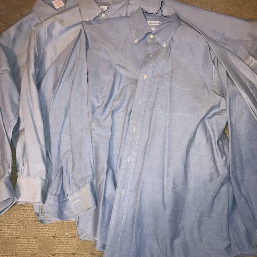 THREE Brooks Brothers Blue-Gray Polo Shirts 16 1/2 - 33